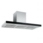 electriQ 100cm Slimline Box Touch Control Chimney Cooker Hood - Black Glass Front