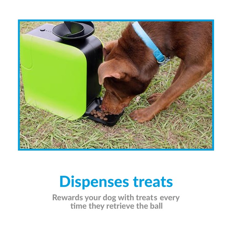 electriQ Automatic Dog Ball Launcher with Treat Dispenser