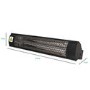 electriQ Wall Mounted Electric Patio Heater - 2kW in Black