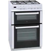 GRADE A2 - electriQ 60cm Dual Fuel Cooker with Double Oven in White
