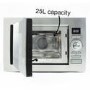 GRADE A3 - electriQ 25L Frameless Built-in digital Combination Microwave in Stainless Steel