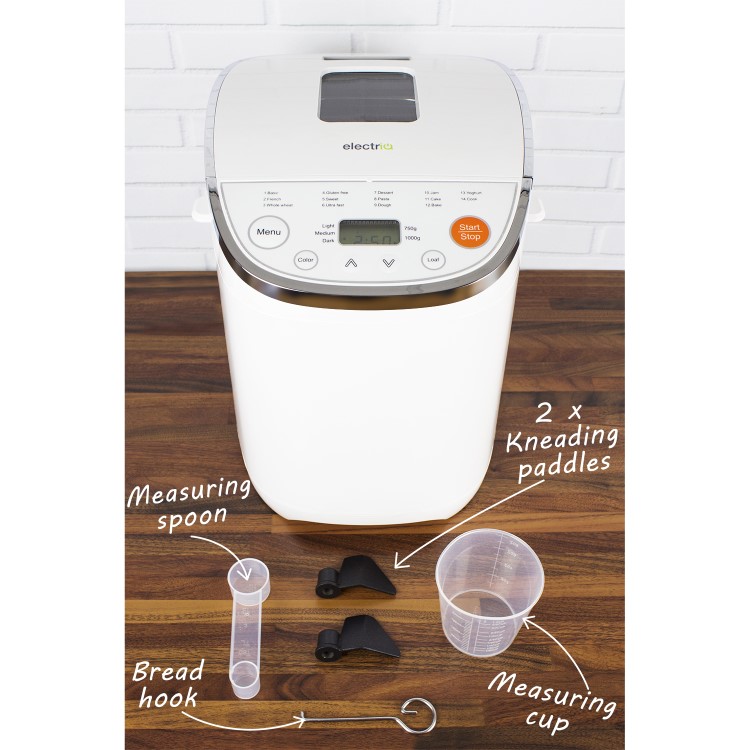 electriQ Premium Automatic Bread Maker with 14 Settings Including Gluten Free