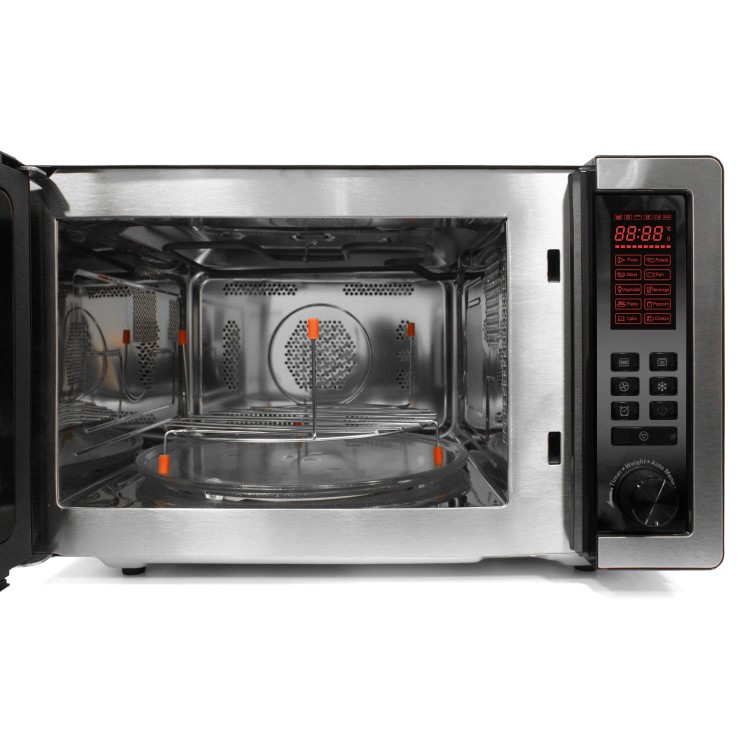 electriQ EIQMW9BEH 25L 900W Freestanding Digital Combination Microwave in Black and Stainless Steel