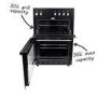 GRADE A2 - electriQ 60cm Electric Cooker with Twin Cavity and Ceramic Hob in Black