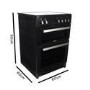GRADE A2 - electriQ 60cm Electric Cooker with Twin Cavity and Ceramic Hob in Black