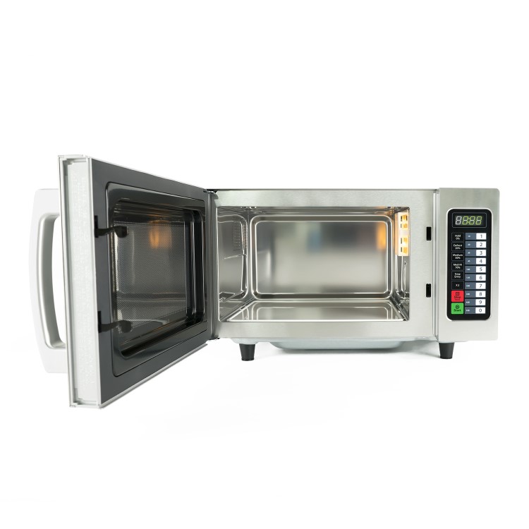 Refurbished electriQ EIQMWCOM25 25L 1000W Programmable Commercial Microwave for Commercial Kitchens & Catering Stainless Steel