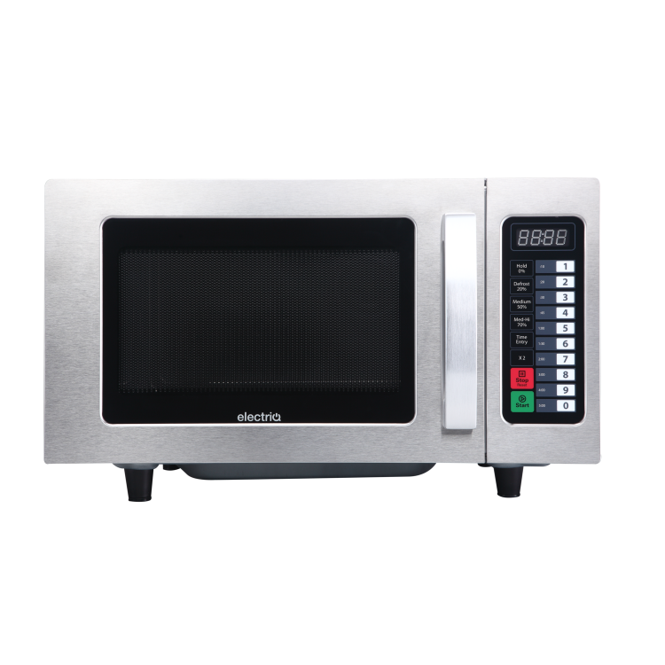 Refurbished electriQ EIQMWCOM25 25L 1000W Programmable Commercial Microwave for Commercial Kitchens & Catering Stainless Steel