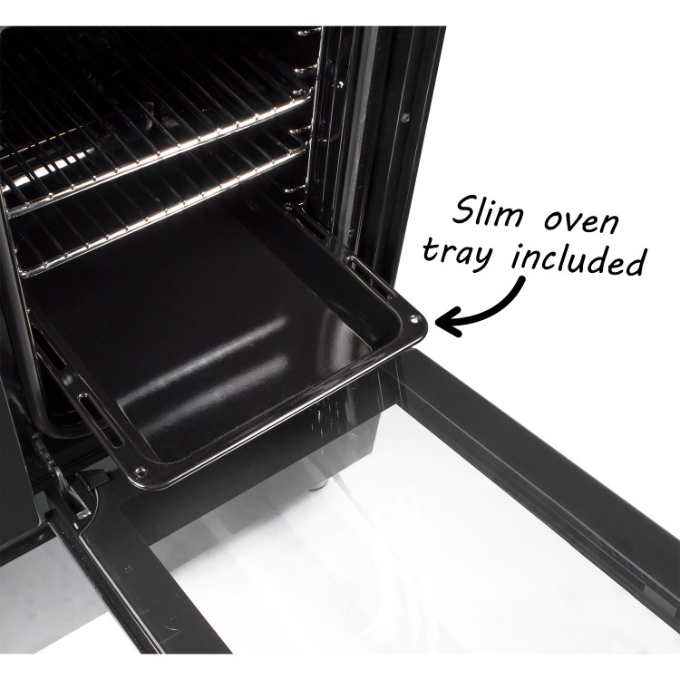 electriQ 90cm Dual Fuel Double Oven Range Cooker Black