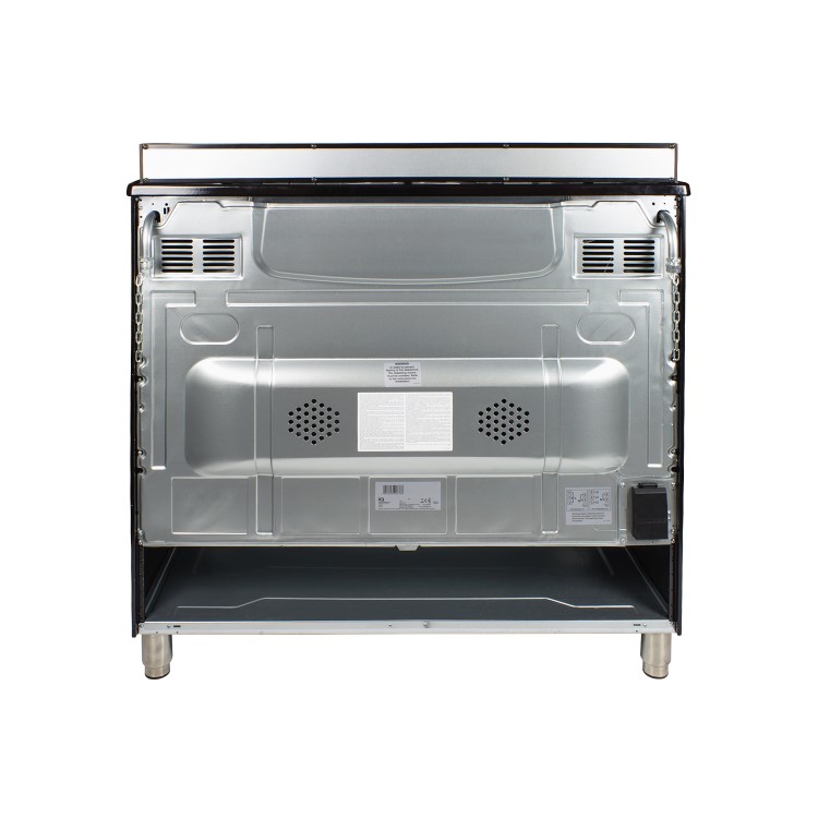 electriQ 90cm Dual Fuel Double Oven Range Cooker Black