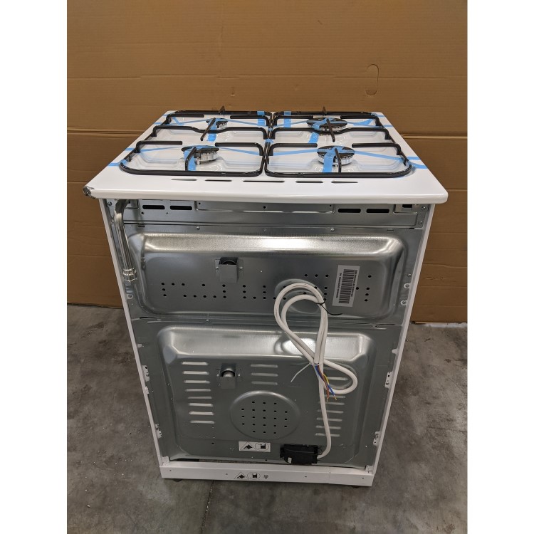 GRADE A3 - electriQ 60cm Dual Fuel Cooker with Double Oven in White