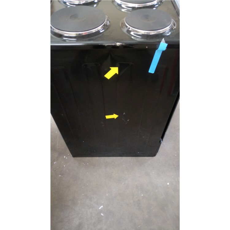 GRADE A3 - electriQ 50cm Electric Cooker with Single Oven and Solid Hotplate - Black