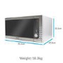 GRADE A2 - electriQ 40L 1000W Freestanding Digital Combination Microwave in Stainless Steel