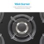 electriQ 70cm Black Glass on Gas 5 Burner Hob