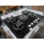 GRADE A2 - electriQ 70cm Black Glass on Gas 5 Burner Hob