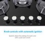 electriQ 70cm Black Glass on Gas 5 Burner Hob