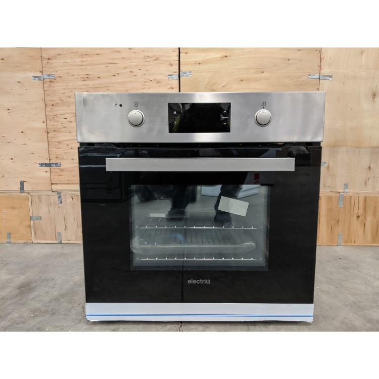 GRADE A3 - electriQ 68L Pyrolytic Self Cleaning Electric Single Oven in Stainless Steel - Supplied with a plug