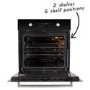 GRADE A2 - electriQ 68L Pyrolytic Self Cleaning Electric Single Oven in Black - Supplied with a plug 