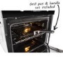 GRADE A2 - electriQ 68L Pyrolytic Self Cleaning Electric Single Oven in Black - Supplied with a plug 