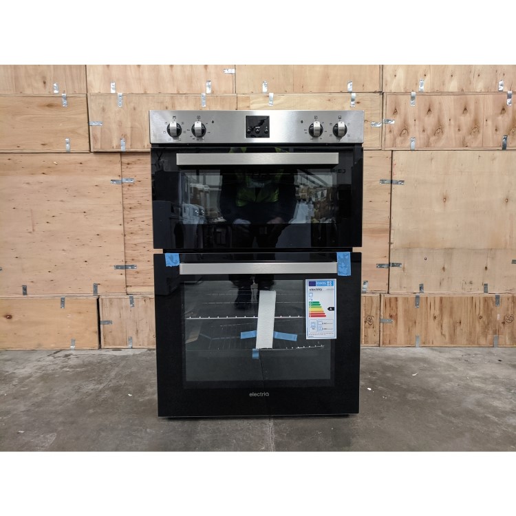 Refurbished electriQ EQDO1STEEL 60cm Double Built In Electric Oven Stainless Steel