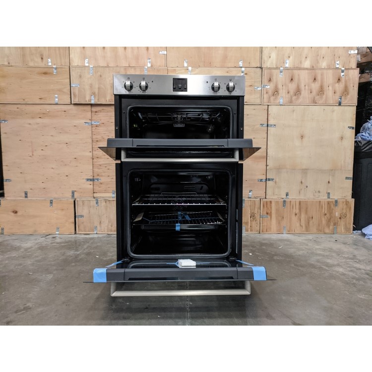 Refurbished electriQ EQDO1STEEL 60cm Double Built In Electric Oven Stainless Steel