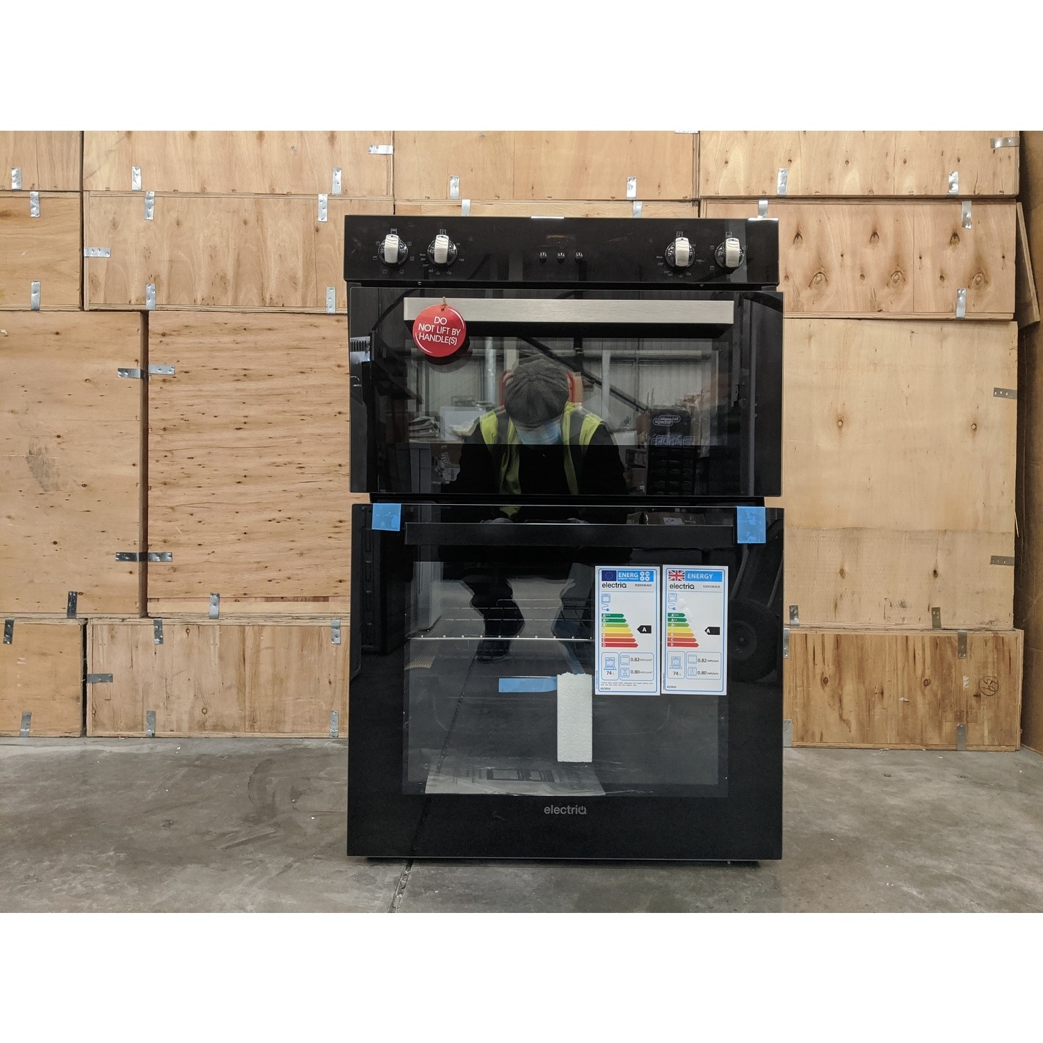 Refurbished electriQ EQDO1BLACK 60cm Double Built In Electric Oven