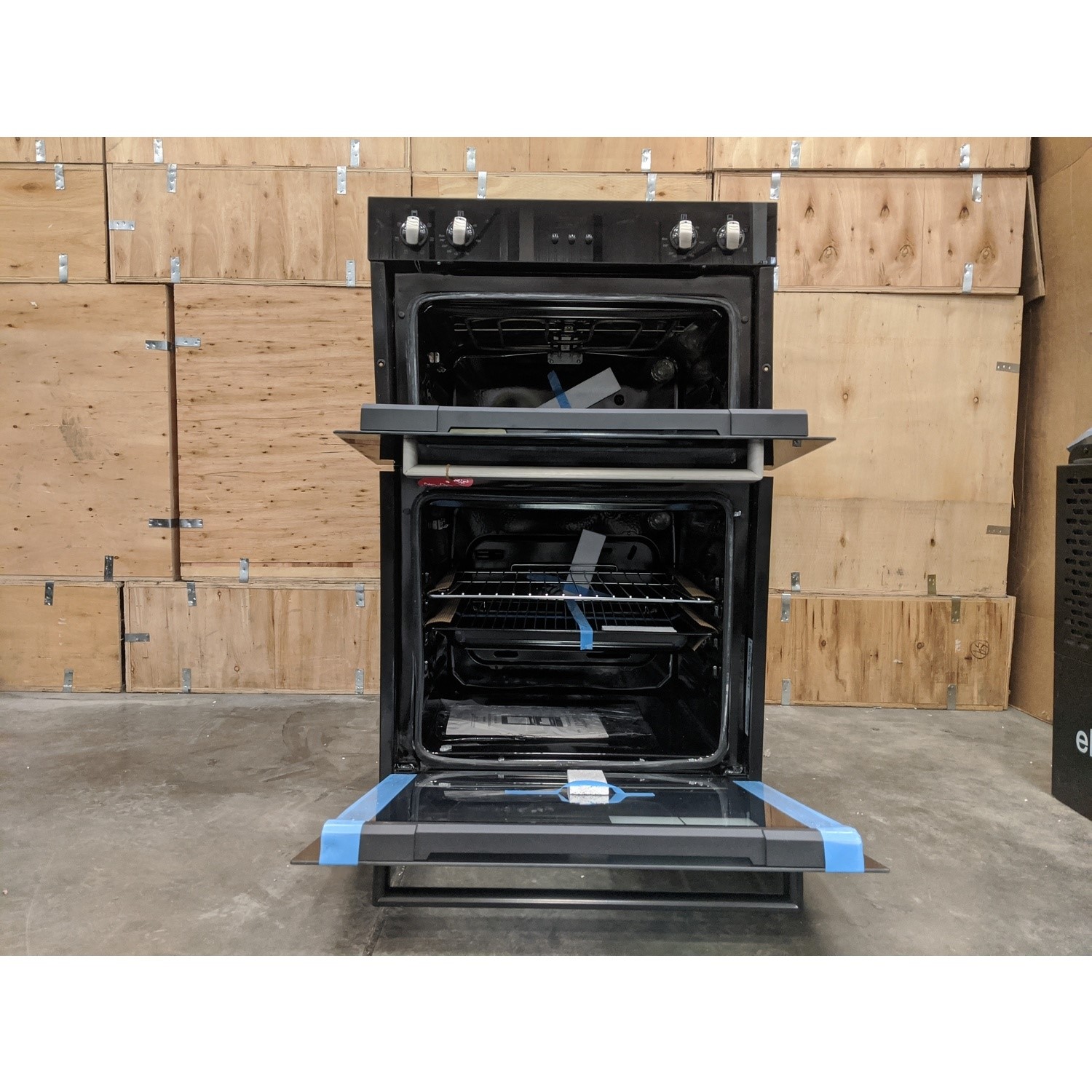 Refurbished electriQ EQDO1BLACK 60cm Double Built In Electric Oven