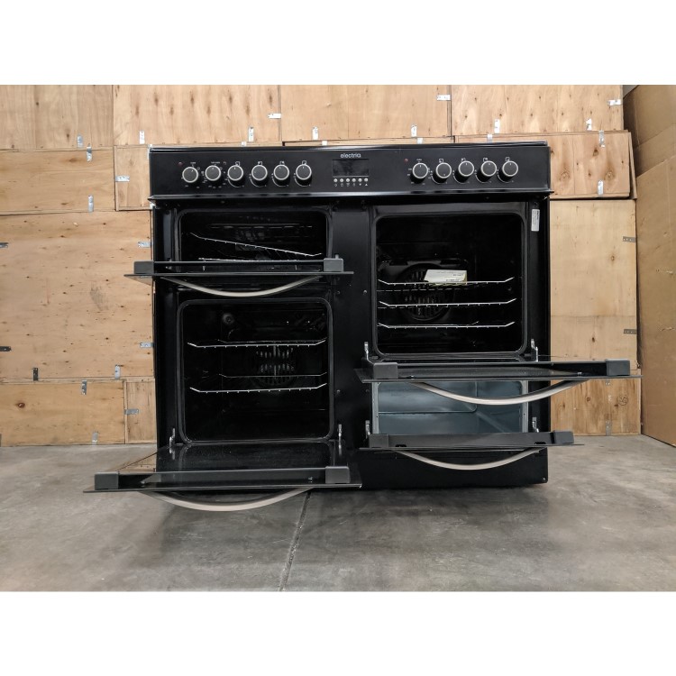 Refurbished electriQ EQRANGE100SS 100cm Dual Fuel Double Oven Range Cooker Stainless Steel