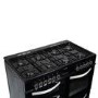 GRADE A2 - electriQ 100cm Dual Fuel Double Oven Range Cooker - Black