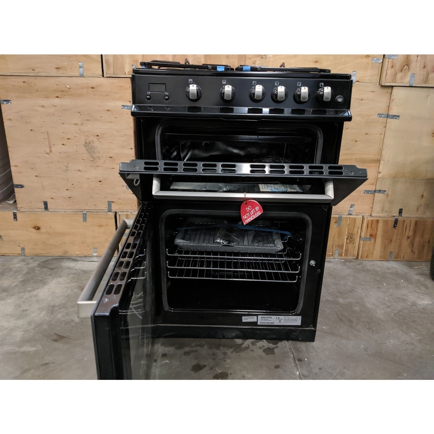 Refurbished electriQ IQGC3B60 60cm Double Oven Gas Cooker Black electriQ