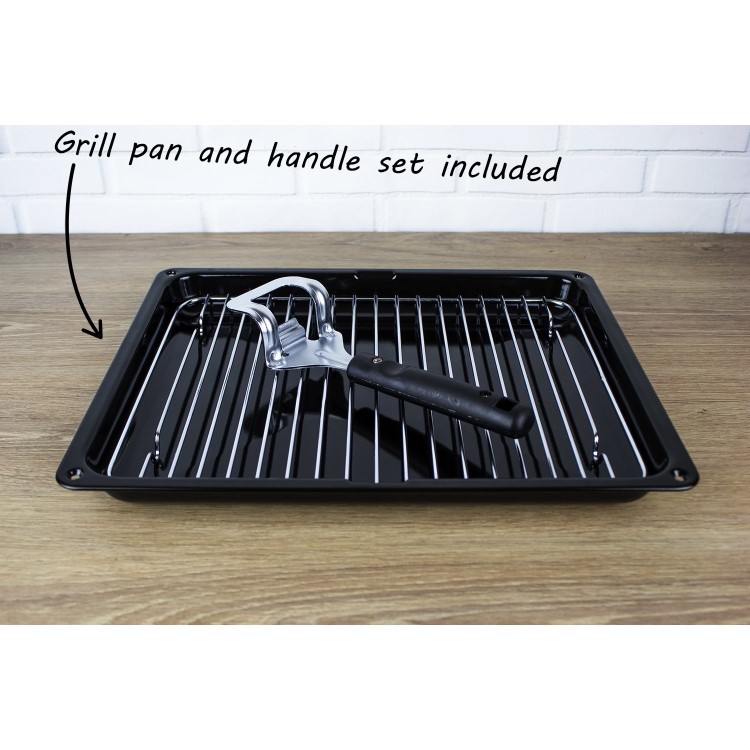 GRADE A3 - electriQ 60cm Double Oven Gas Cooker Black