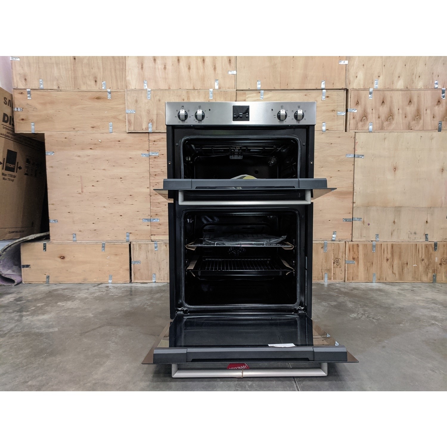 Refurbished electriQ EQDO1STEEL 60cm Double Built In Electric Oven