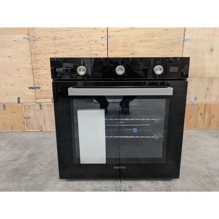 GRADE A3 - electriQ Extra Large Capacity 73 Litre Built in Electric Fan Assisted Black Single Oven - Supplied with a plug