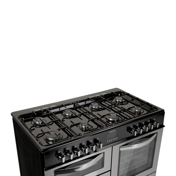 Refurbished electriQ EQRANGE100SS 100cm Dual Fuel Double Oven Range Cooker Stainless Steel