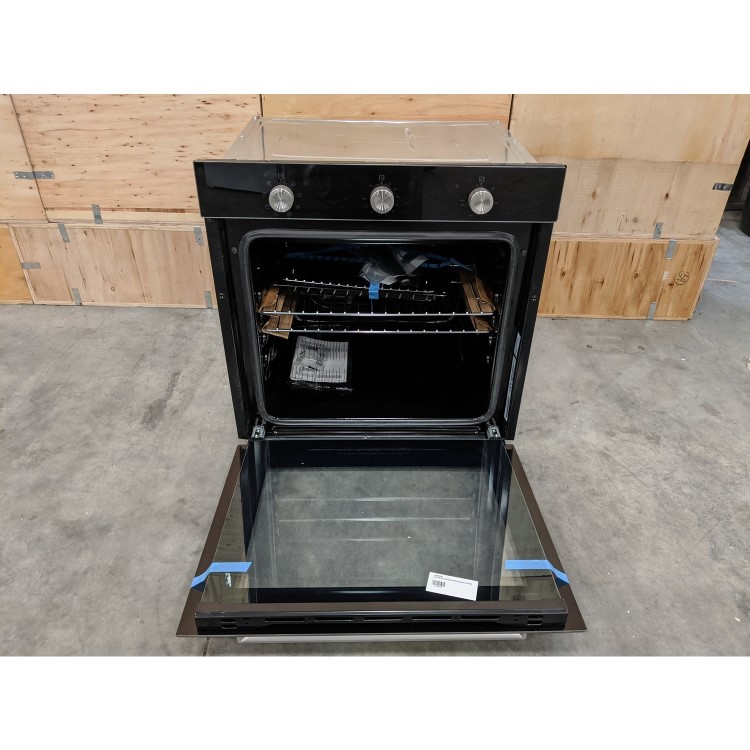 GRADE A3 - electriQ Extra Large Capacity 73 Litre Built in Electric Fan Assisted Black Single Oven - Supplied with a plug