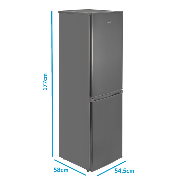 GRADE A2 - electriQ EQ55176SIL 231 Litre Freestanding Fridge Freezer 50/50 Split Frost Free 55cm Wide - Silver