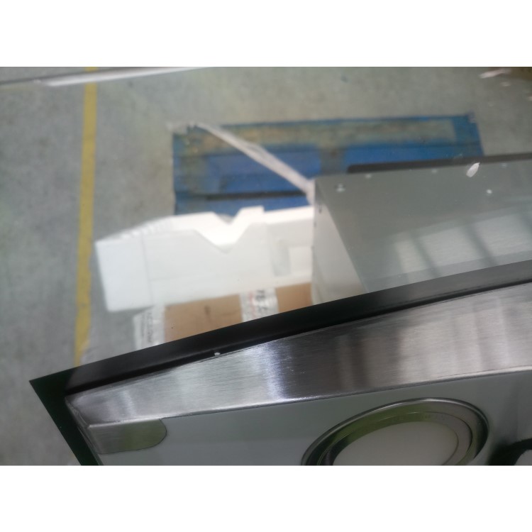 GRADE A2 - electriQ 90cm Curved Glass Island Cooker Hood Stainless Steel - 5 Year warranty