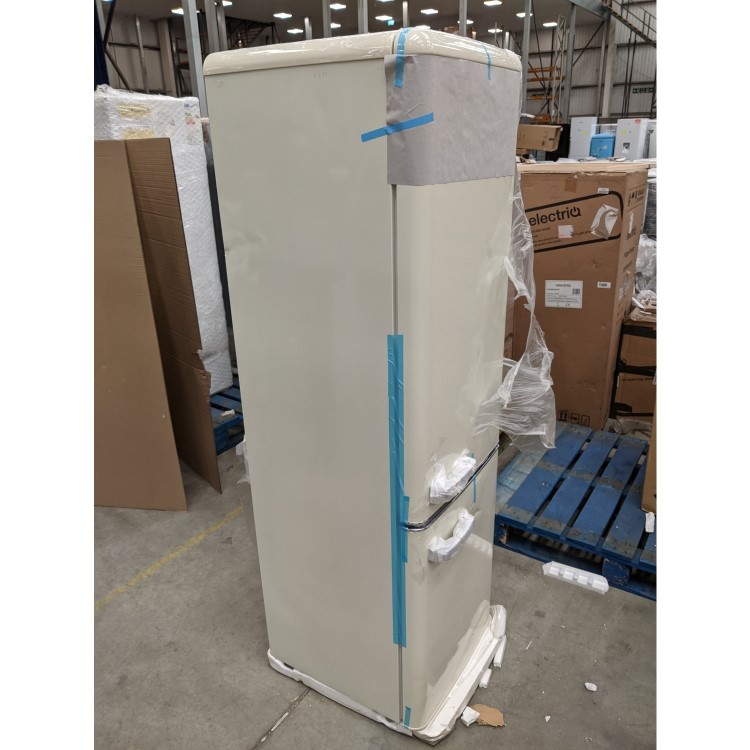 GRADE A3 - electriQ EQ6040RETROCREAM 244 Litre Freestanding Fridge Freezer Retro 60/40 Split Frost Free 60cm Wide - Cream
