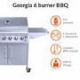 GRADE A2 - The Georgia Classic 6 + 1 Burner Gas BBQ in Silver.
