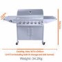 GRADE A2 - The Georgia Classic 6 + 1 Burner Gas BBQ in Silver.