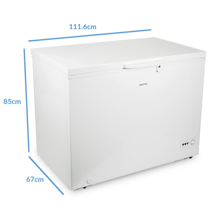 GRADE A2 - electriQ 300 Litre Chest Freezer 67cm Deep A+ Energy Rating 112cm Wide - White