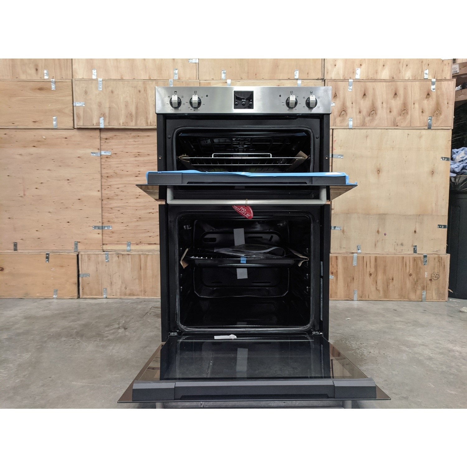 Refurbished electriQ EQDO1STEEL Double Built In Electric Oven Stainless