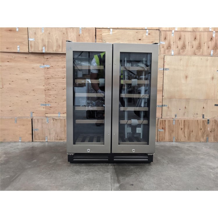 Refurbished electriQ EQWINE60SDD 36 Bottle Freestanding Under Counter Wine Cooler Dual Zone 60cm Wide 82cm Tall - Stainless Steel