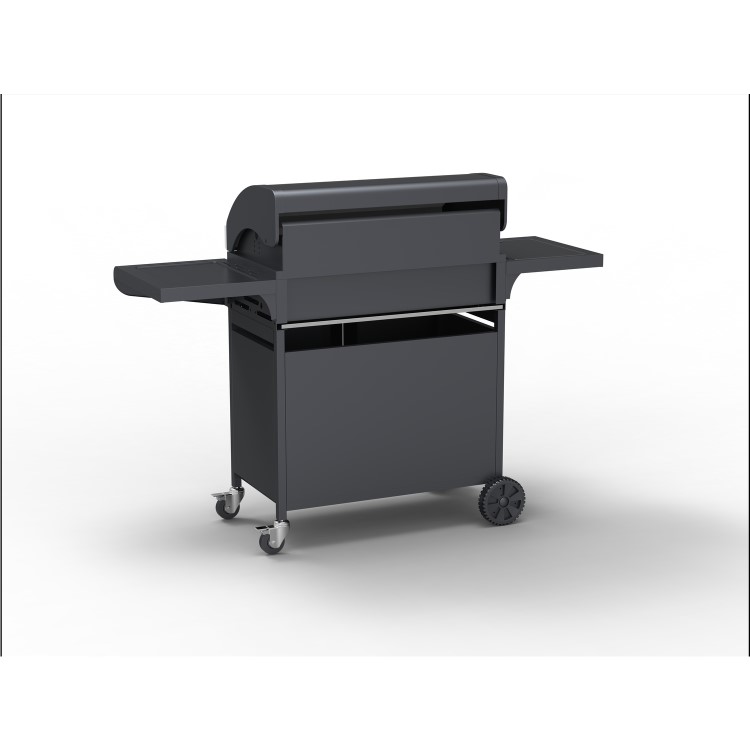 GRADE A3 - The Kentucky Premium 6 Burner Black Gas BBQ with Side Burner - Includes BBQ Cover and Utensil Set