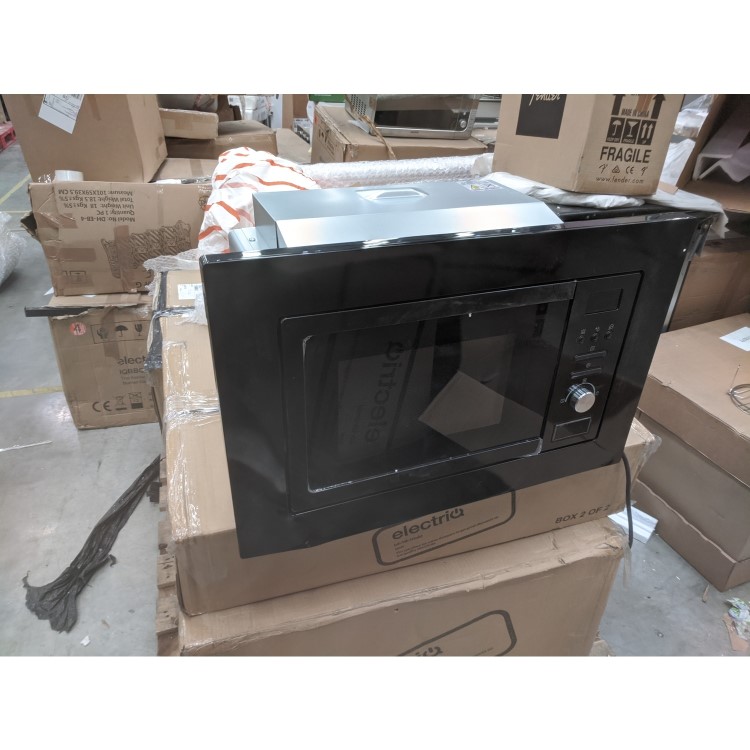 GRADE A3 - electriQ 20L Built-In Microwave with Grill in Black