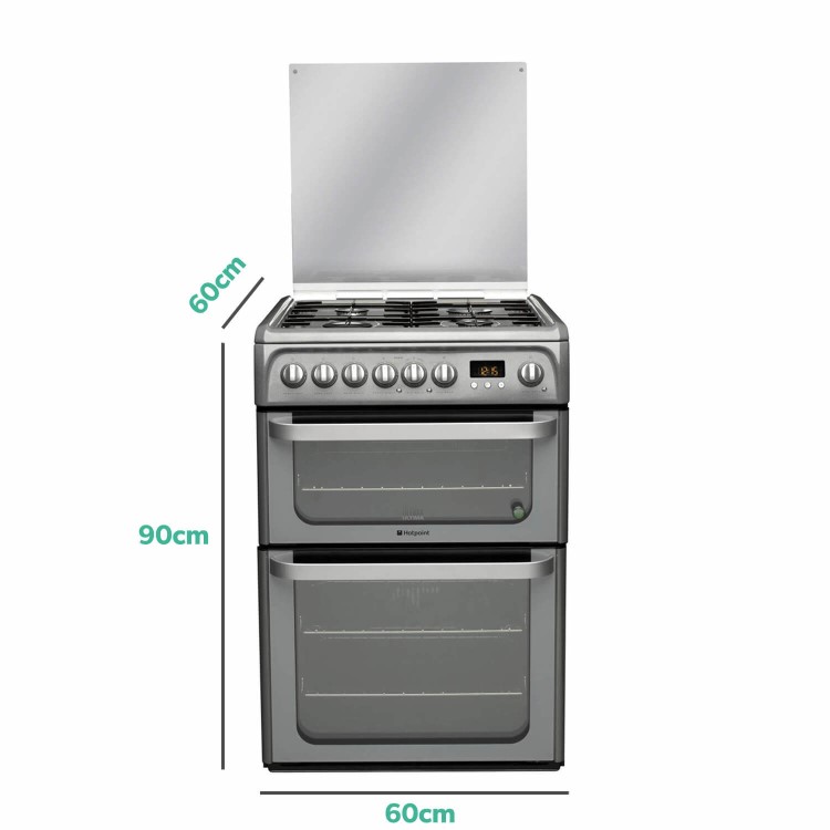 Refurbished Hotpoint HUD61GS 60cm Dual Fuel Cooker