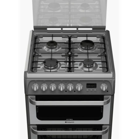 Refurbished Hotpoint HUD61GS 60cm Dual Fuel Cooker