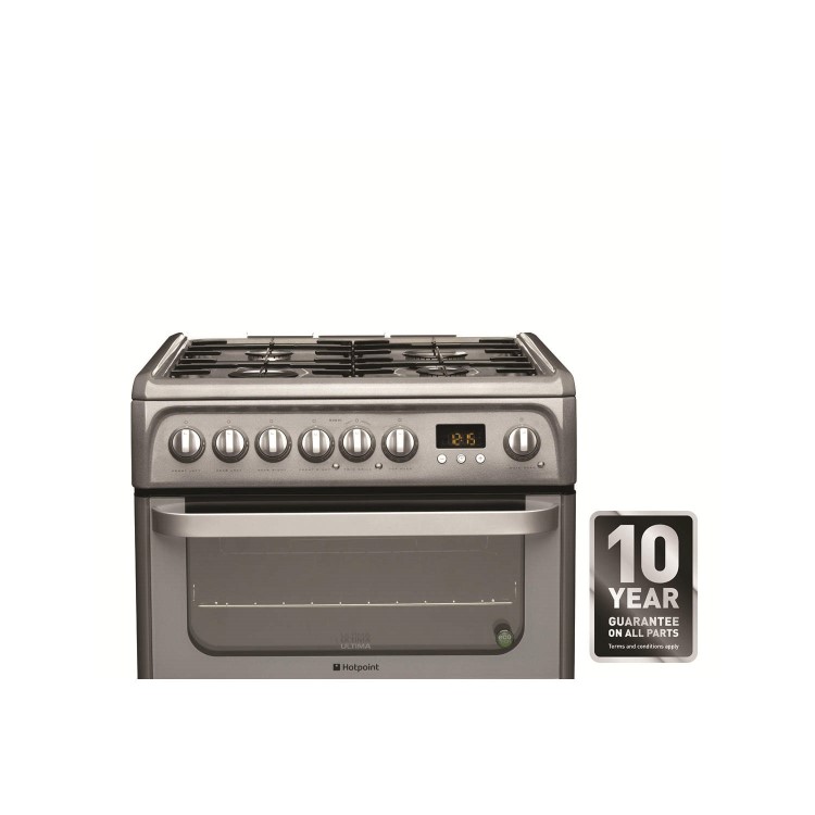 Refurbished Hotpoint HUD61GS 60cm Dual Fuel Cooker