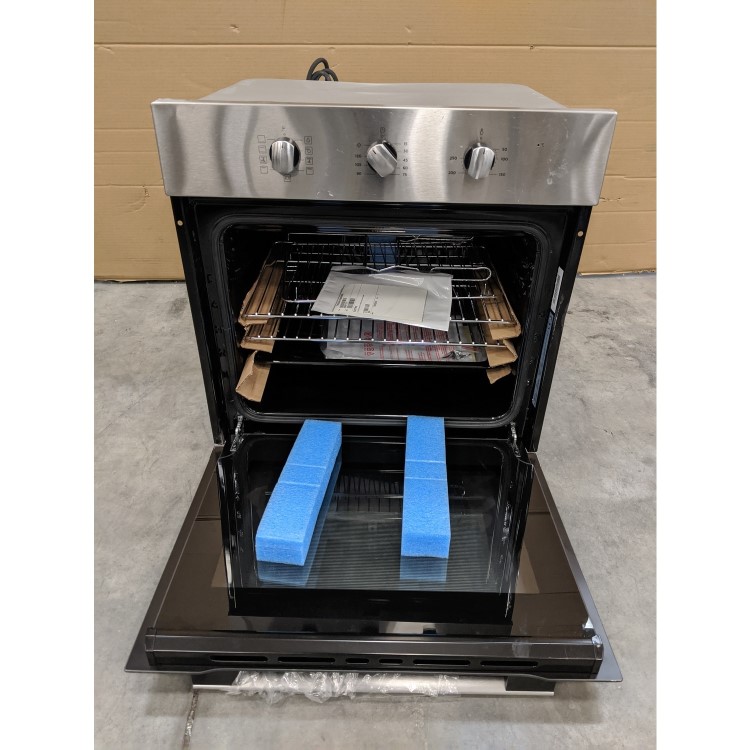 GRADE A3 - electriQ 65 Litre 8 Function Fan Assisted Electric Single Oven in Stainless Steel - Supplied  with plug