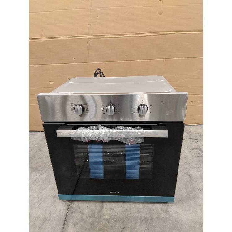 GRADE A3 - electriQ 65 Litre 8 Function Fan Assisted Electric Single Oven in Stainless Steel - Supplied  with plug