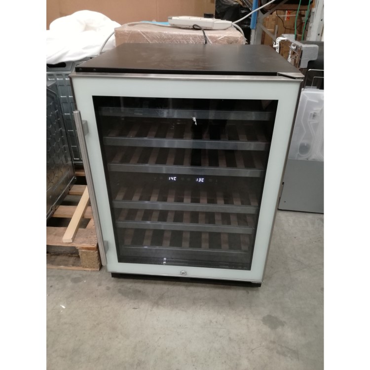 GRADE A3 - electriQ 51 Bottle Freestanding Under Counter Wine Cooler Dual Zone 60cm Wide 82cm Tall - Stainless Steel